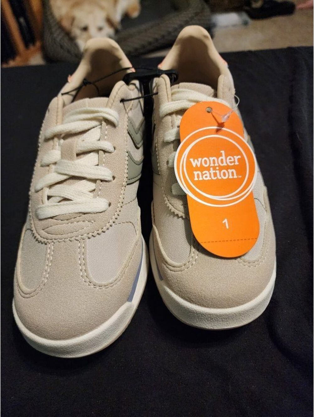 Wonder Nation Toddler Beige and Pink Sneakers Size 1